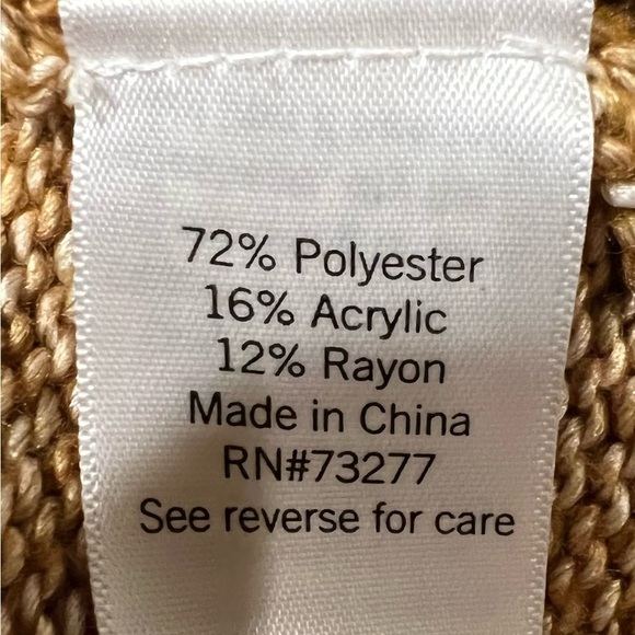 Nine West Soft Cowl Neck Sweater Brown Textured Details Size Medium - Picture 6 of 7